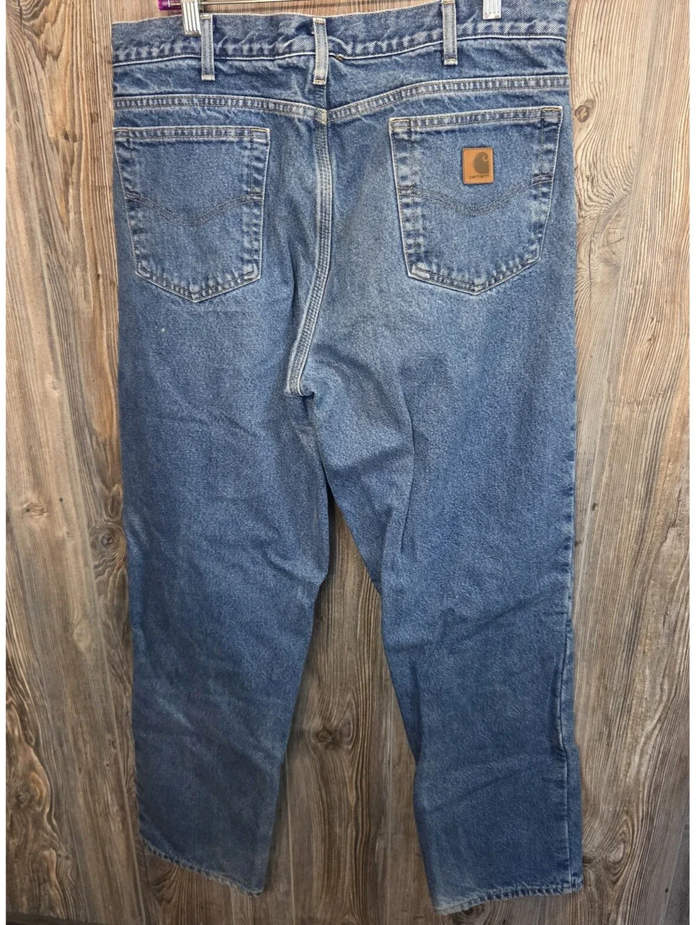 Carhartt B172 DST Flannel Lined Insulated Denim Blue Jeans Sz 36x34 {VTG 02/15}